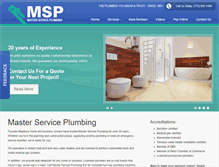 Tablet Screenshot of masterserviceplumbing.com